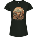Beer Knows No Boundaries Camping hiking Womens Petite Cut T-Shirt Black
