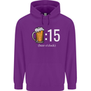 Beer O'Clock Funny Alcohol Childrens Kids Hoodie Purple