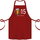 Beer O'Clock Funny Alcohol Cotton Apron 100% Organic Maroon