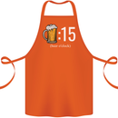 Beer O'Clock Funny Alcohol Cotton Apron 100% Organic Orange