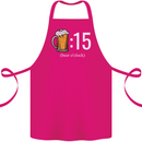 Beer O'Clock Funny Alcohol Cotton Apron 100% Organic Pink