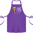 Beer O'Clock Funny Alcohol Cotton Apron 100% Organic Purple