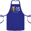 Beer O'Clock Funny Alcohol Cotton Apron 100% Organic Royal Blue