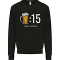 Beer O'Clock Funny Alcohol Kids Sweatshirt Jumper Black