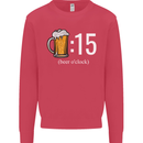 Beer O'Clock Funny Alcohol Kids Sweatshirt Jumper Heliconia