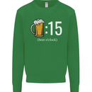 Beer O'Clock Funny Alcohol Kids Sweatshirt Jumper Irish Green