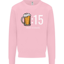Beer O'Clock Funny Alcohol Kids Sweatshirt Jumper Light Pink