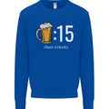 Beer O'Clock Funny Alcohol Kids Sweatshirt Jumper Royal Blue
