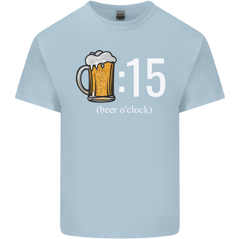 Beer O'Clock Funny Alcohol Kids T-Shirt Childrens Light Blue