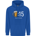 Beer O'Clock Funny Alcohol Mens 80% Cotton Hoodie Royal Blue
