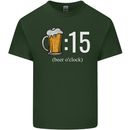 Beer O'Clock Funny Alcohol Mens Cotton T-Shirt Tee Top Forest Green
