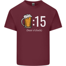 Beer O'Clock Funny Alcohol Mens Cotton T-Shirt Tee Top Maroon
