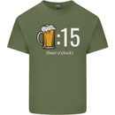 Beer O'Clock Funny Alcohol Mens Cotton T-Shirt Tee Top Military Green