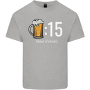 Beer O'Clock Funny Alcohol Mens Cotton T-Shirt Tee Top Sports Grey