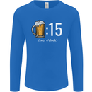 Beer O'Clock Funny Alcohol Mens Long Sleeve T-Shirt Royal Blue
