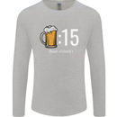 Beer O'Clock Funny Alcohol Mens Long Sleeve T-Shirt Sports Grey