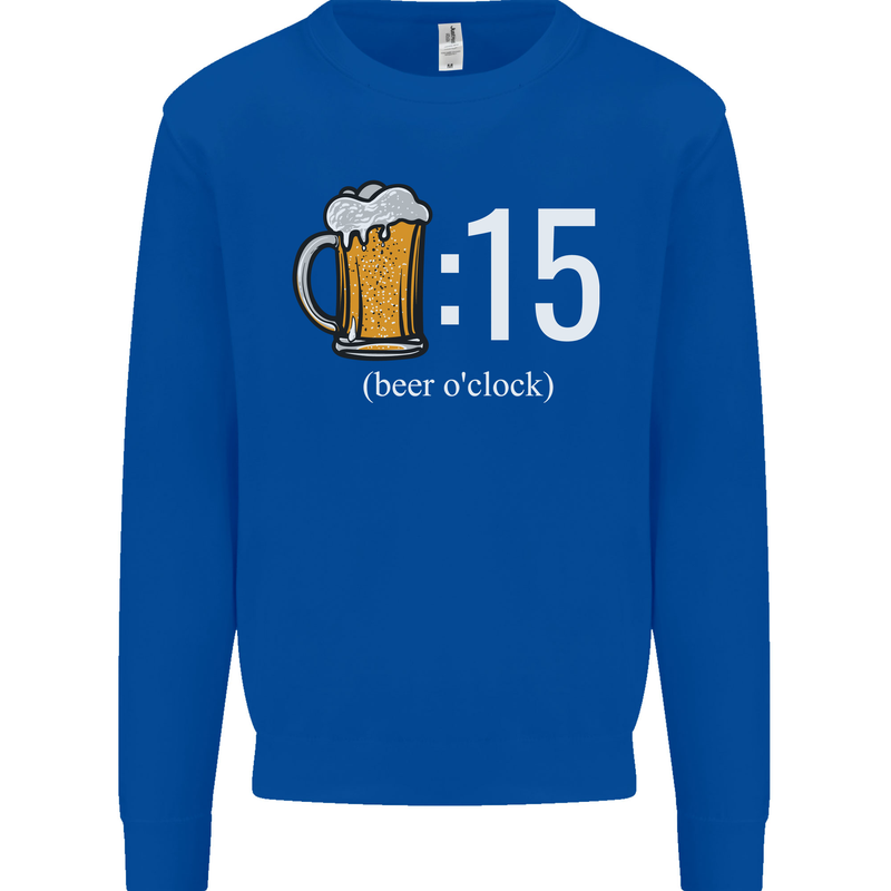 Beer O'Clock Funny Alcohol Mens Sweatshirt Jumper Royal Blue