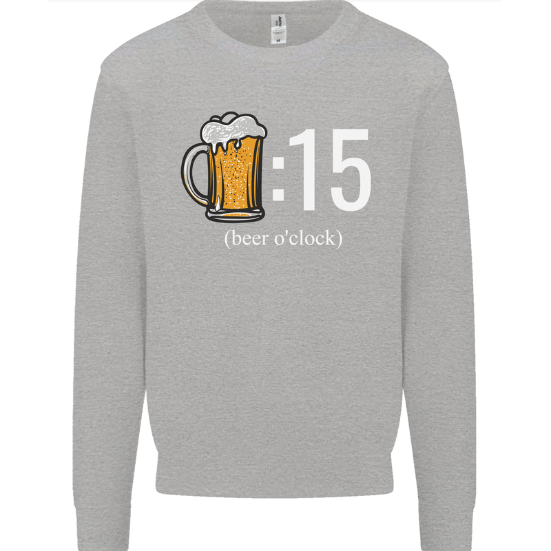 Beer O'Clock Funny Alcohol Mens Sweatshirt Jumper Sports Grey