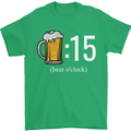 Beer O'Clock Funny Alcohol Mens T-Shirt 100% Cotton Irish Green