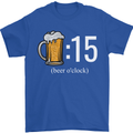 Beer O'Clock Funny Alcohol Mens T-Shirt 100% Cotton Royal Blue