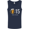 Beer O'Clock Funny Alcohol Mens Vest Tank Top Navy Blue