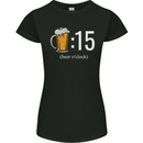 Beer O'Clock Funny Alcohol Womens Petite Cut T-Shirt Black