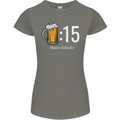 Beer O'Clock Funny Alcohol Womens Petite Cut T-Shirt Charcoal