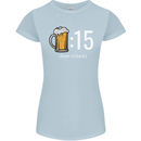 Beer O'Clock Funny Alcohol Womens Petite Cut T-Shirt Light Blue