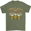 Beer is Good Beers are Better Funny Alcohol Mens T-Shirt 100% Cotton Military Green