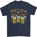 Beer is Good Beers are Better Funny Alcohol Mens T-Shirt 100% Cotton Navy Blue