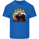 Beer is My Spiritual Animal Funny Alcohol Bear Mens Cotton T-Shirt Tee Top Royal Blue