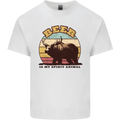 Beer is My Spiritual Animal Funny Alcohol Bear Mens Cotton T-Shirt Tee Top White