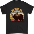 Beer is My Spiritual Animal Funny Alcohol Bear Mens T-Shirt 100% Cotton Black