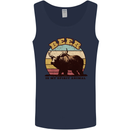 Beer is My Spiritual Animal Funny Alcohol Bear Mens Vest Tank Top Navy Blue