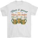 Beers are Better Funny St Patricks Day Alcohol Mens T-Shirt 100% Cotton White