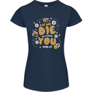 Bees If We Die You Die Womens Petite Cut T-Shirt Navy Blue