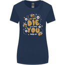 Bees If We Die You Die Womens Wider Cut T-Shirt Navy Blue