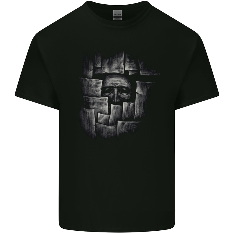Behind the Wall Gothic Goth Halloween Mens Cotton T-Shirt Tee Top Black