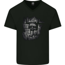Behind the Wall Gothic Goth Halloween Mens V-Neck Cotton T-Shirt Black