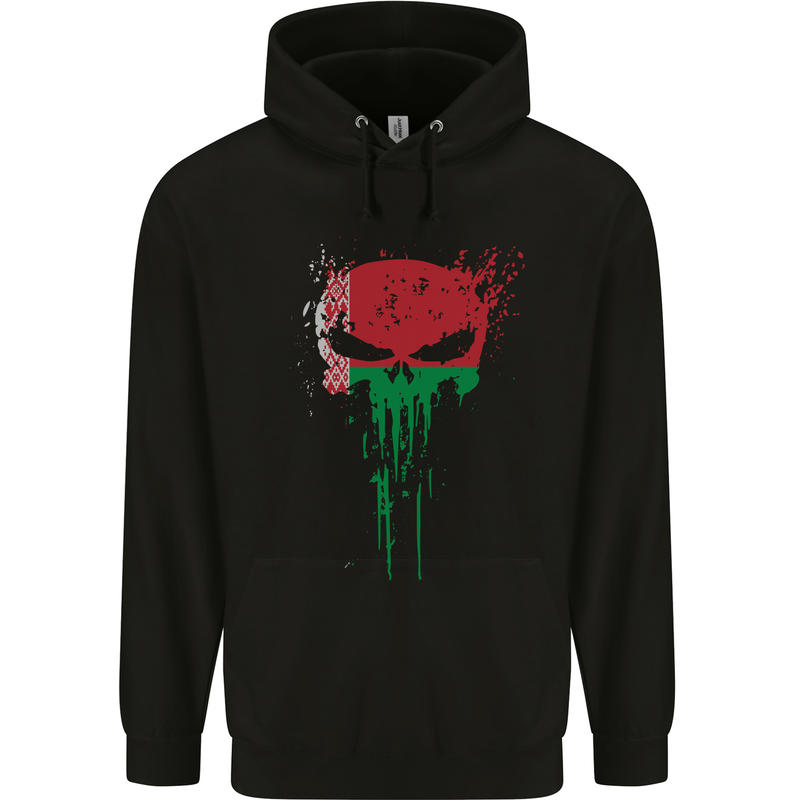 Belarus Skull Gym Training Bodybuilding Mens 80% Cotton Hoodie Black