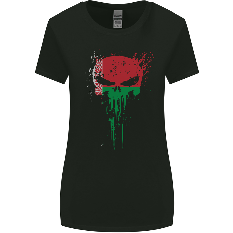 Belarus Skull Gym Training Bodybuilding Womens Wider Cut T-Shirt Black