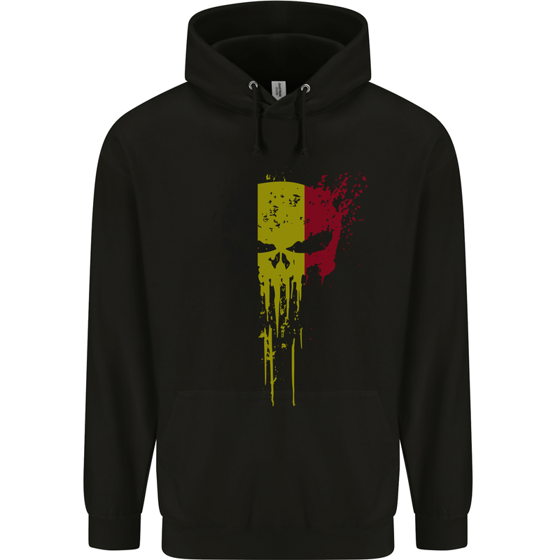 Belgium Skull Gym Training Bodybuilding Childrens Kids Hoodie Black