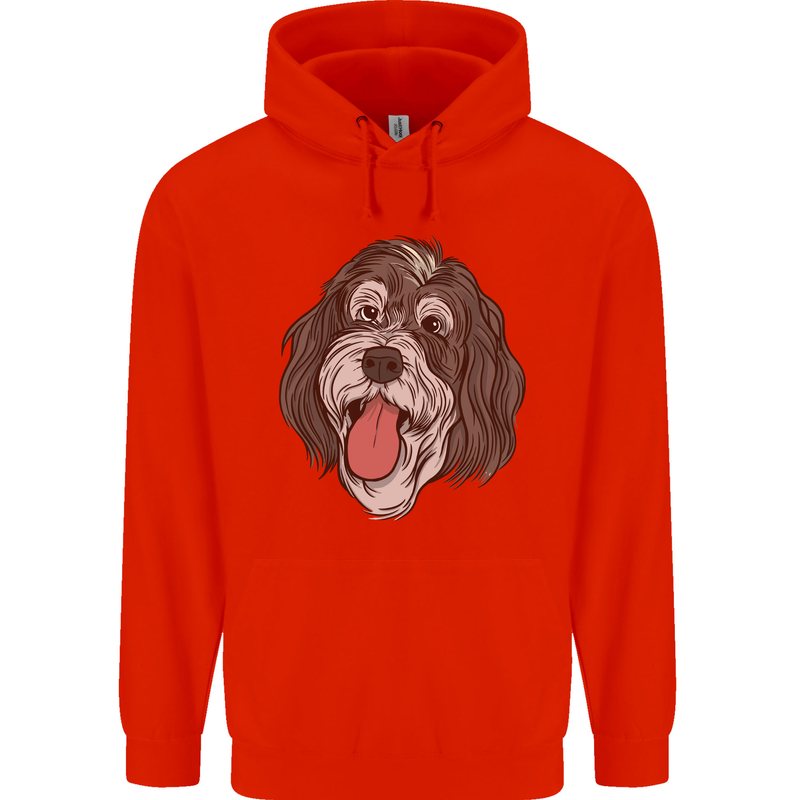 Bernedoodle Dog Mens 80% Cotton Hoodie Bright Red