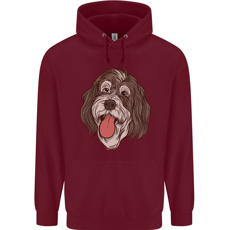 Bernedoodle Dog Mens 80% Cotton Hoodie Maroon