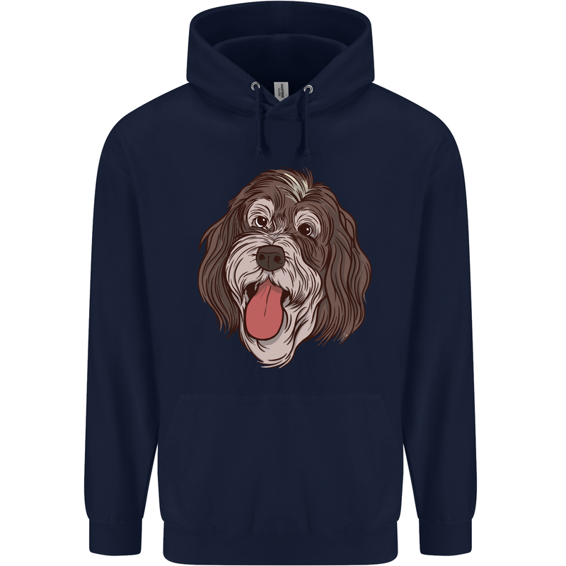 Bernedoodle Dog Mens 80% Cotton Hoodie Navy Blue