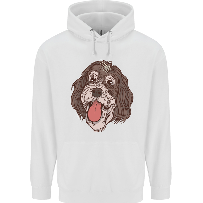 Bernedoodle Dog Mens 80% Cotton Hoodie White