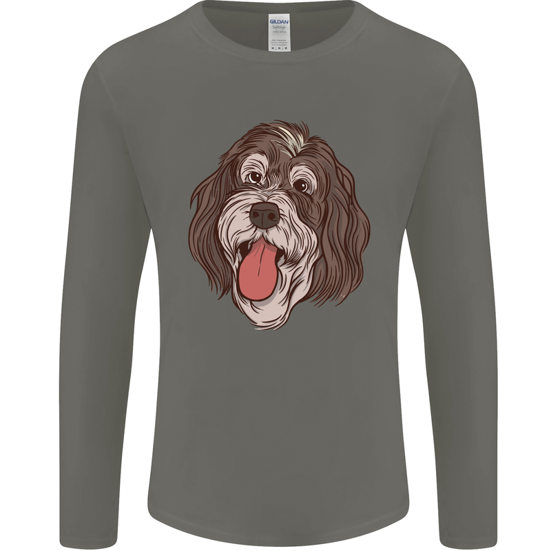 Bernedoodle Dog Mens Long Sleeve T-Shirt Charcoal