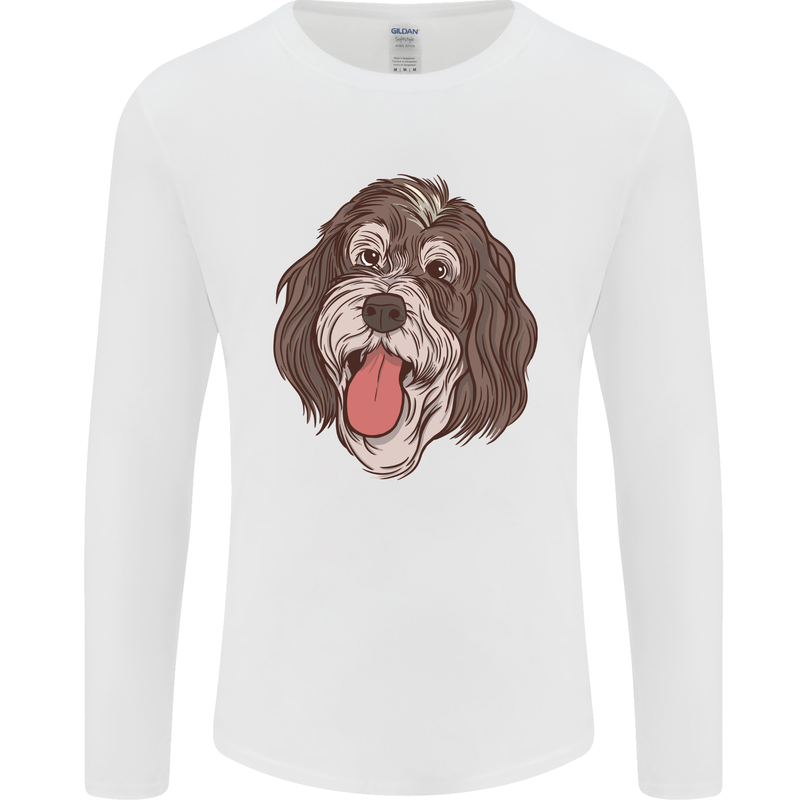 Bernedoodle Dog Mens Long Sleeve T-Shirt White