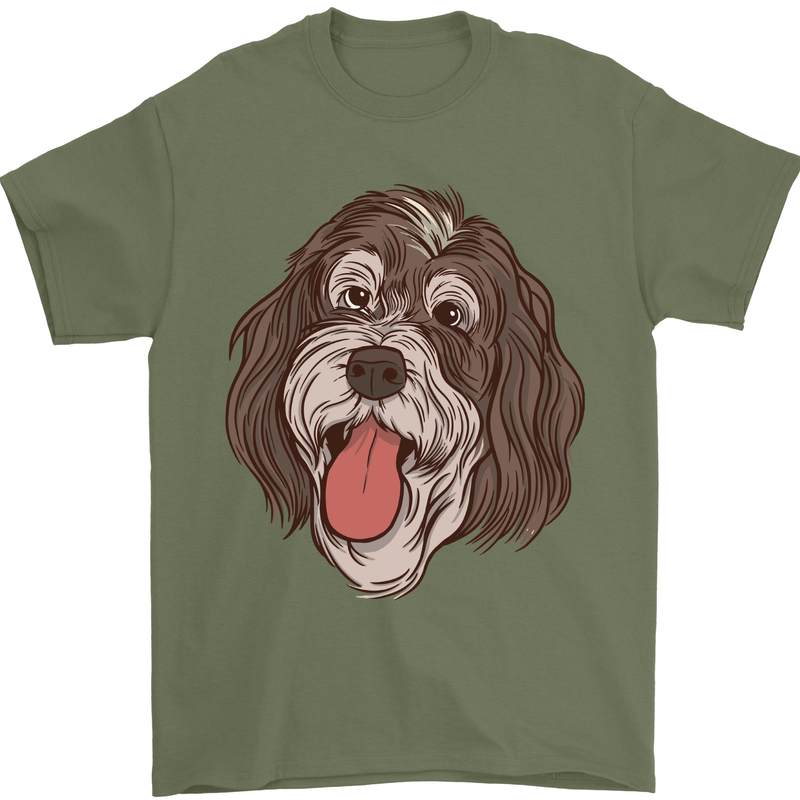 Bernedoodle Dog Mens T-Shirt 100% Cotton Military Green