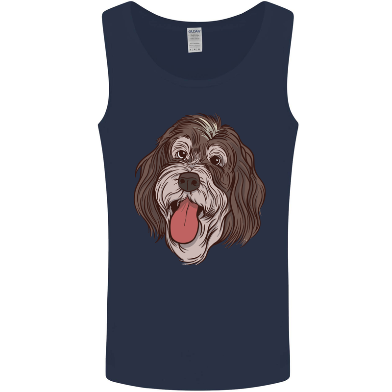 Bernedoodle Dog Mens Vest Tank Top Navy Blue